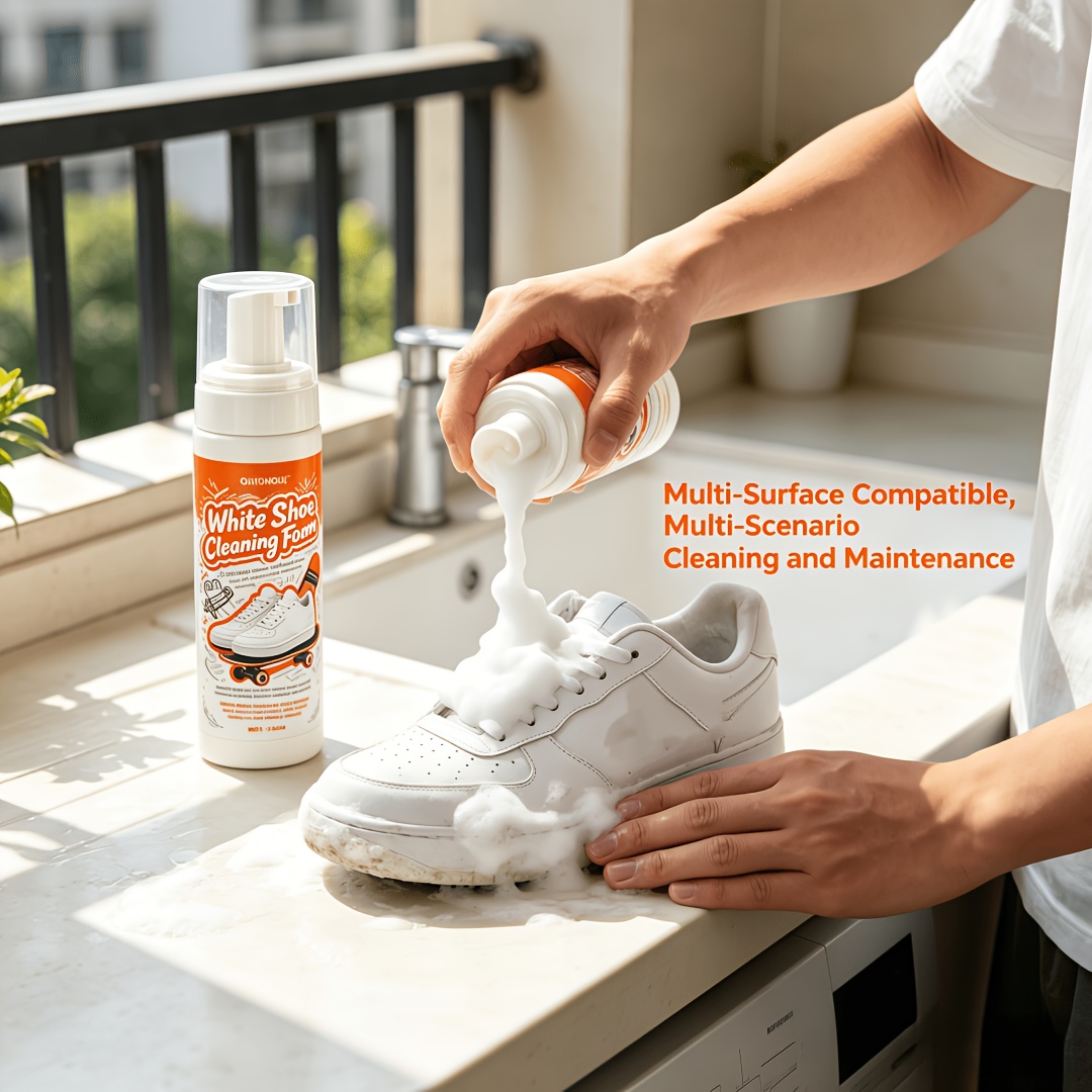 The Sneaker Care - Draagbare, niet-afspoelbare witte schoenreiniger schuim, multi-oppervlakte
