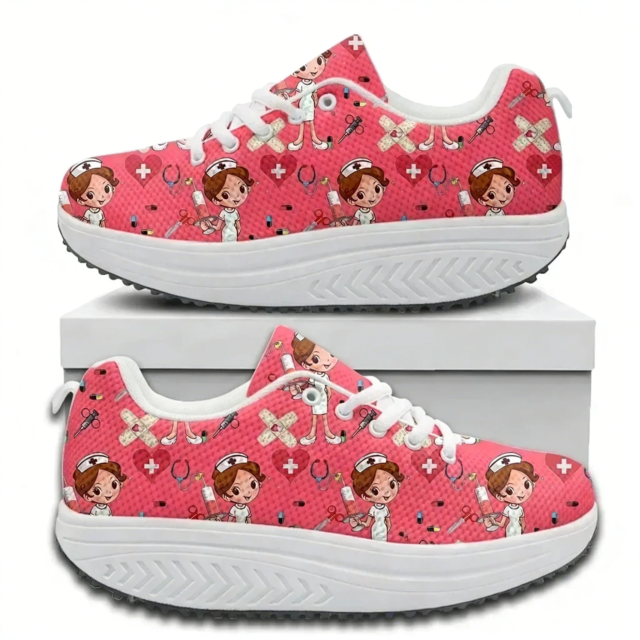 The Sneaker Care - Comfortabele veterloze platformsneakers met medische print,