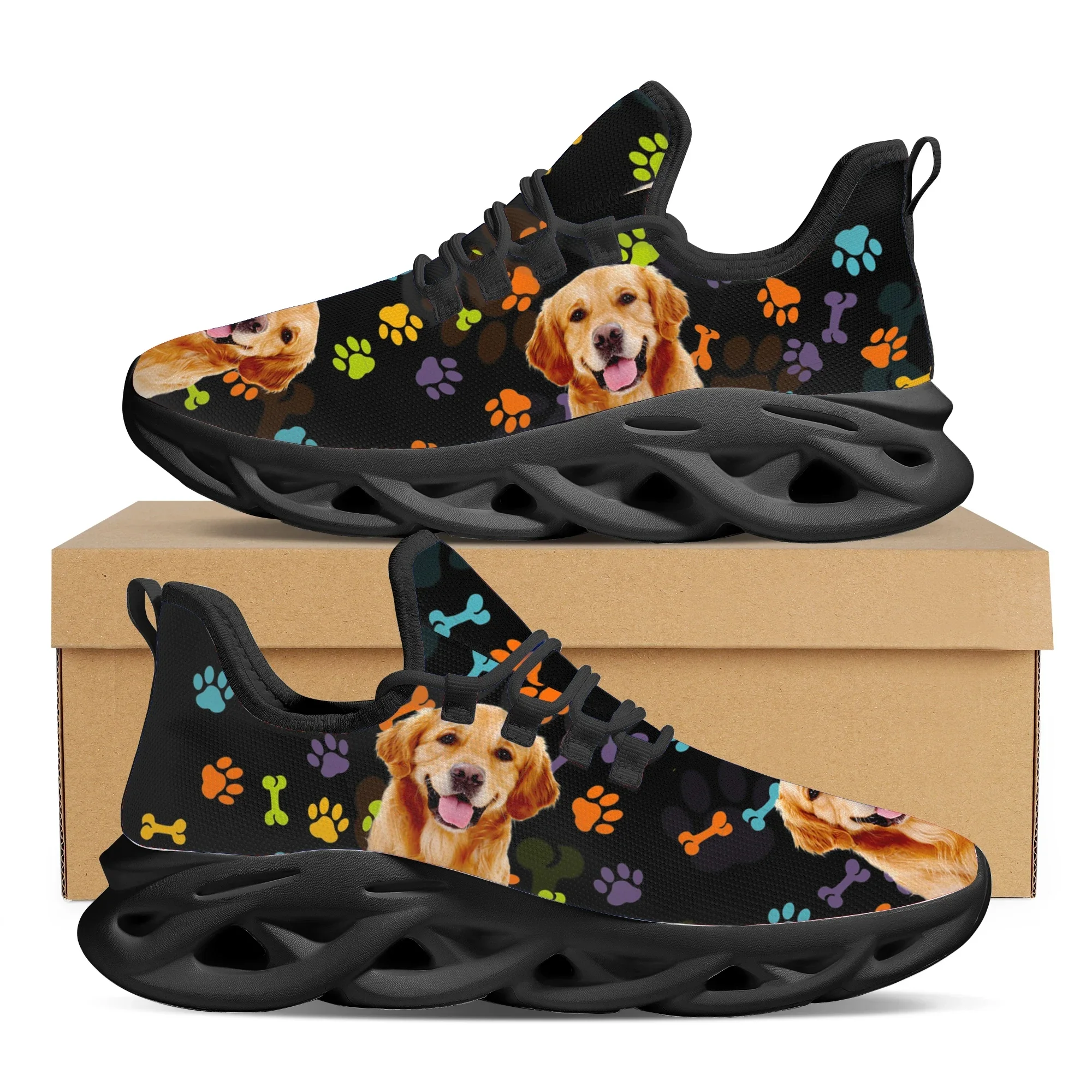 Sneaker Career - Mooie Golden Retriever-patroon regenboog hondenpootafdruk lichtgewicht