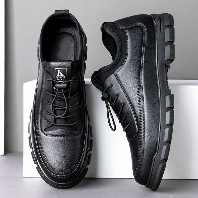 Heren zwart kunstleer warme fl - Sneaker Career recensie en prijs