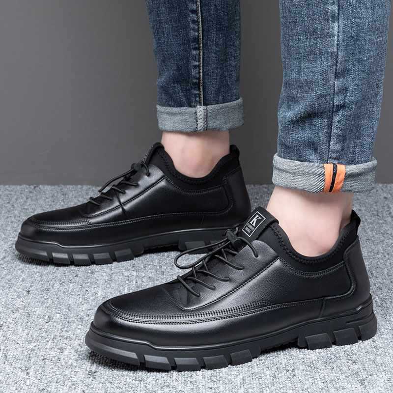 Heren zwart kunstleer warme fl - Sneaker Career recensie en prijs
